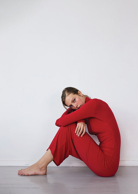 MAXI SLIM DRESS RED
