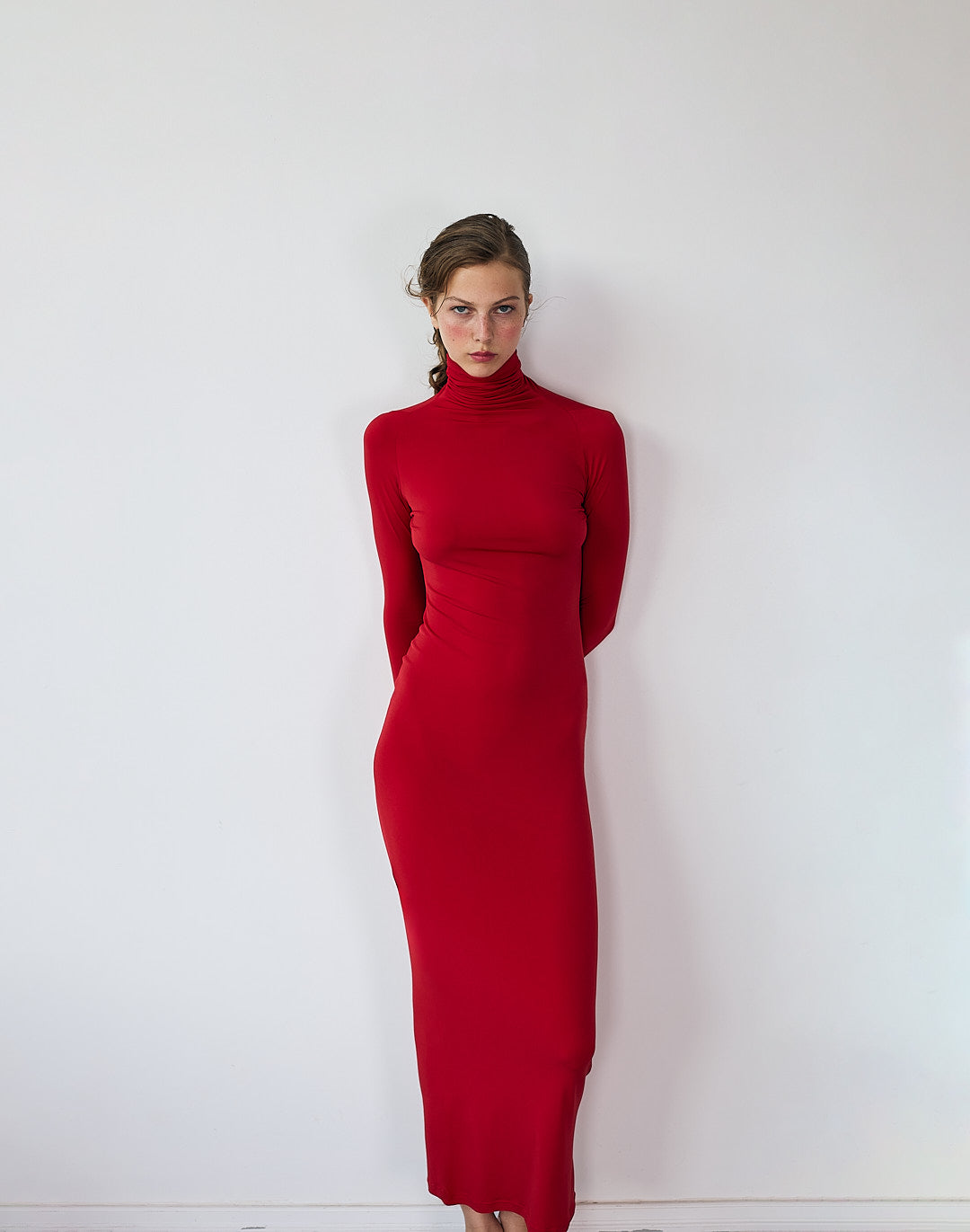 MAXI SLIM DRESS RED