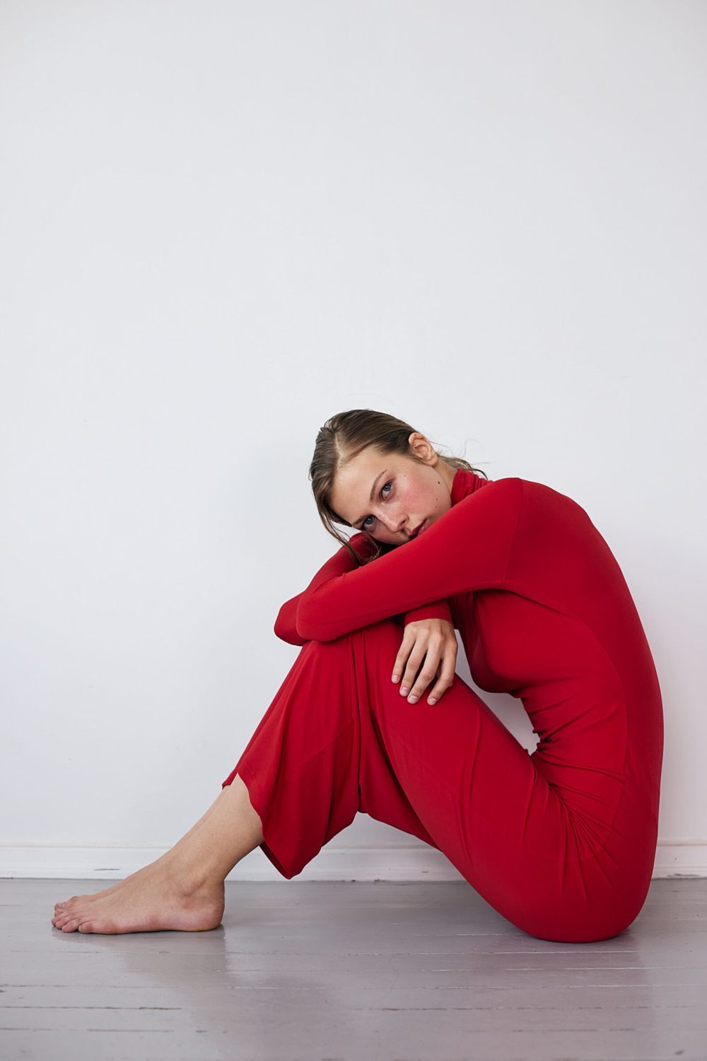 MAXI SLIM DRESS RED