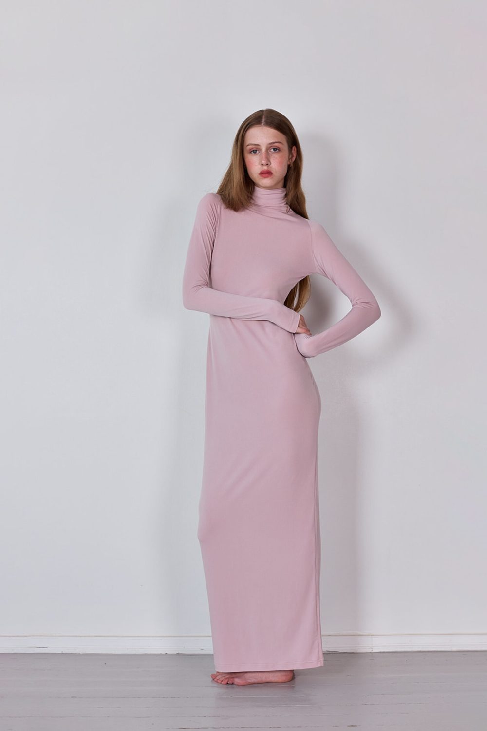 MAXI SLIM DRESS PINK