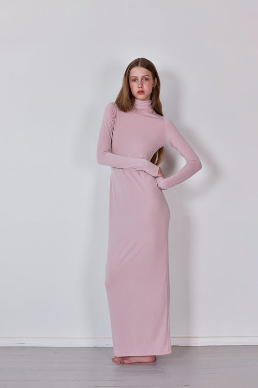 MAXI SLIM DRESS PINK