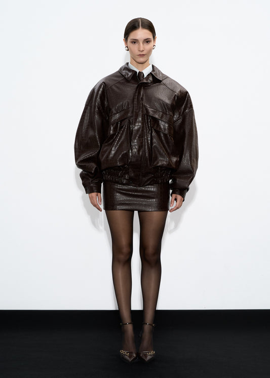 CROCO BOMBER IN BROWN