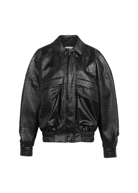 CROCO BOMBER IN BLACK
