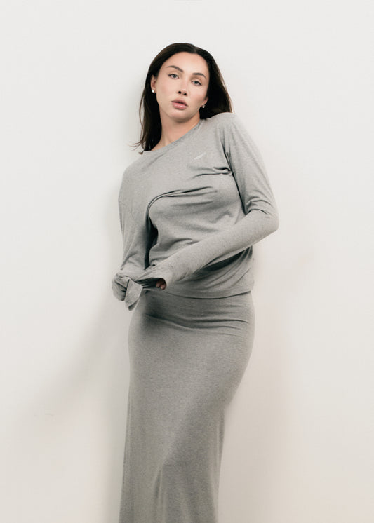 GREY LONG-SLEEVE TOP