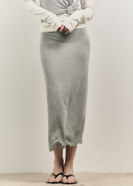GREY MIDI SKIRT