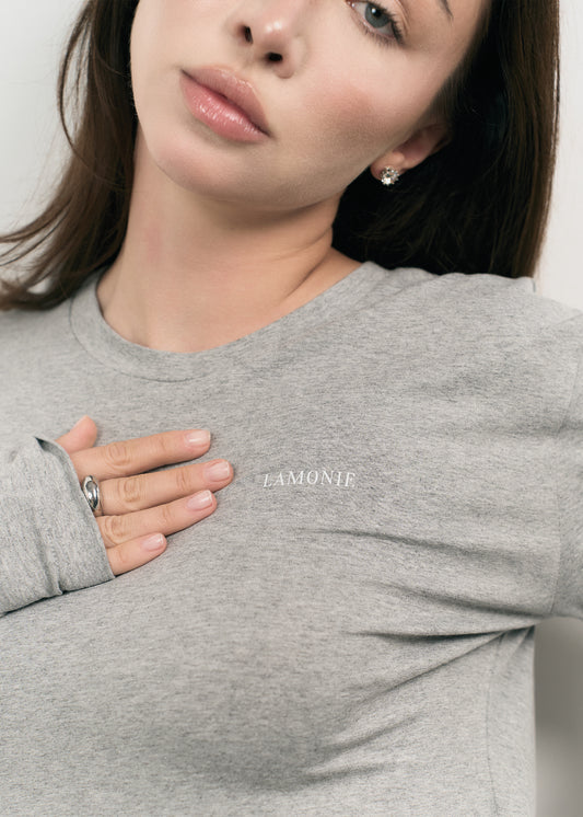 GREY LONG-SLEEVE TOP