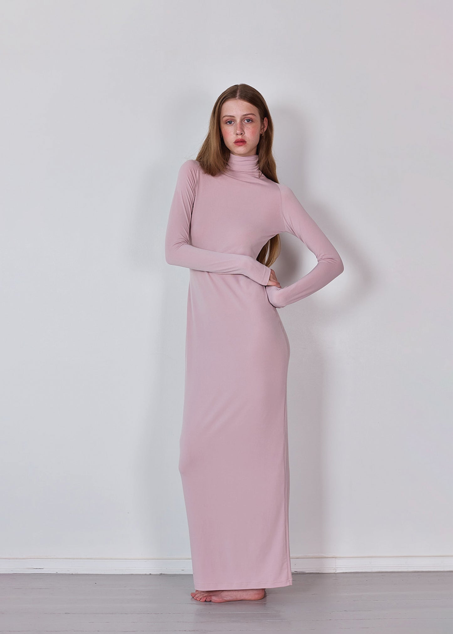 MAXI SLIM DRESS PINK