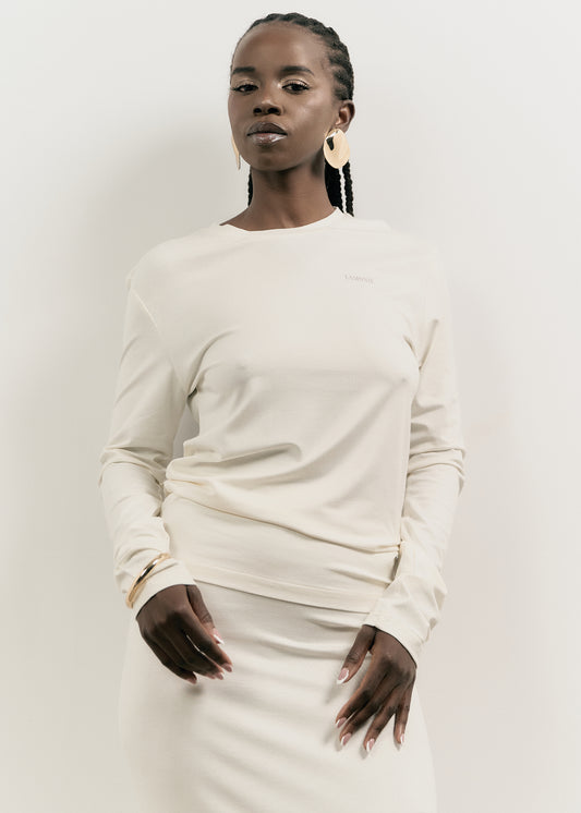 WHITE LONG-SLEEVE TOP