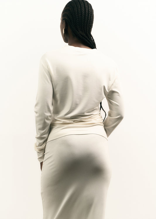 WHITE LONG-SLEEVE TOP